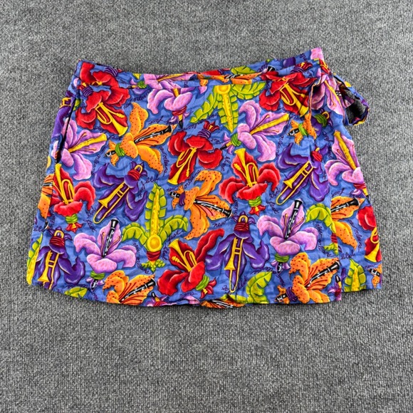 BayouWear Dresses & Skirts - BayouWear Art 4 Now New Orleans Jazz Fest Trumpet Wrap Skirt XL Fleur-de-Jazz